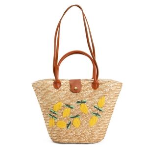 Straw Lemon Tote Bag Handbag